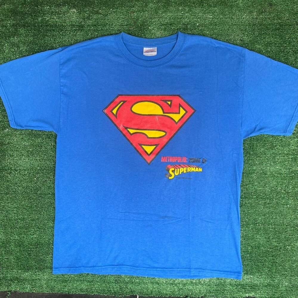 Vintage 90s Superman Logo Shirt Retro DC Comics Movie Tee